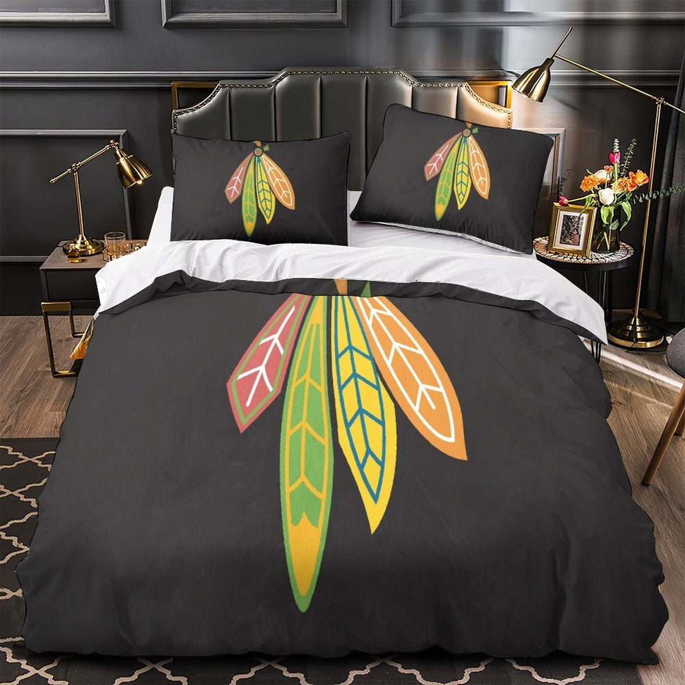 Chicago Blackhawks Bedding Set Quilt Duvet Cover Without Filler (Online Order Only)