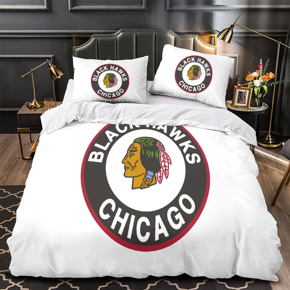 Chicago Blackhawks Bedding Set Quilt Duvet Cover Without Filler (Online Order Only)