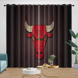 Chicago Bulls Curtains Blackout Window Drapes Room Decoration (Online Order Only)