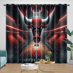 Chicago Bulls Curtains Blackout Window Drapes Room Decoration (Online Order Only)