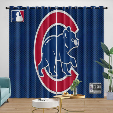 Chicago Cubs Curtains Blackout Window Drapes Room Decoration (Online Order Only)