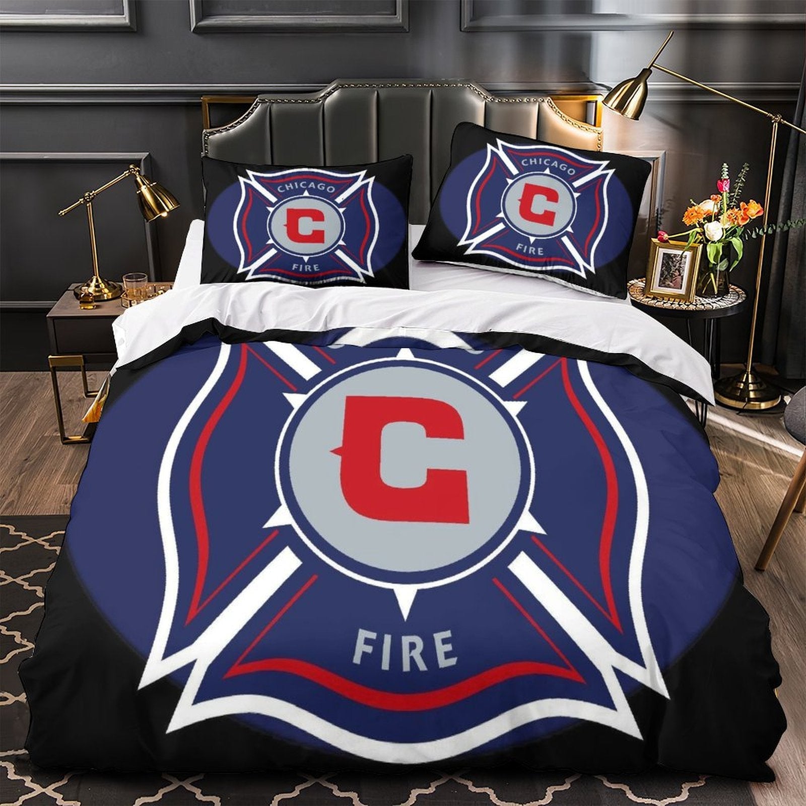 Chicago Fire Soccer Club Bedding Set Duvet Cover Without Filler (Online Order Only)