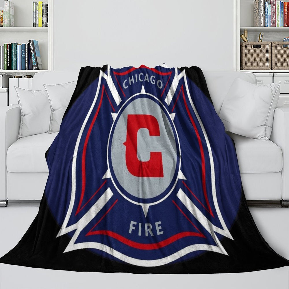 Chicago Fire Soccer Club Blanket Flannel Fleece Throw Room Decoration (Online Order Only)