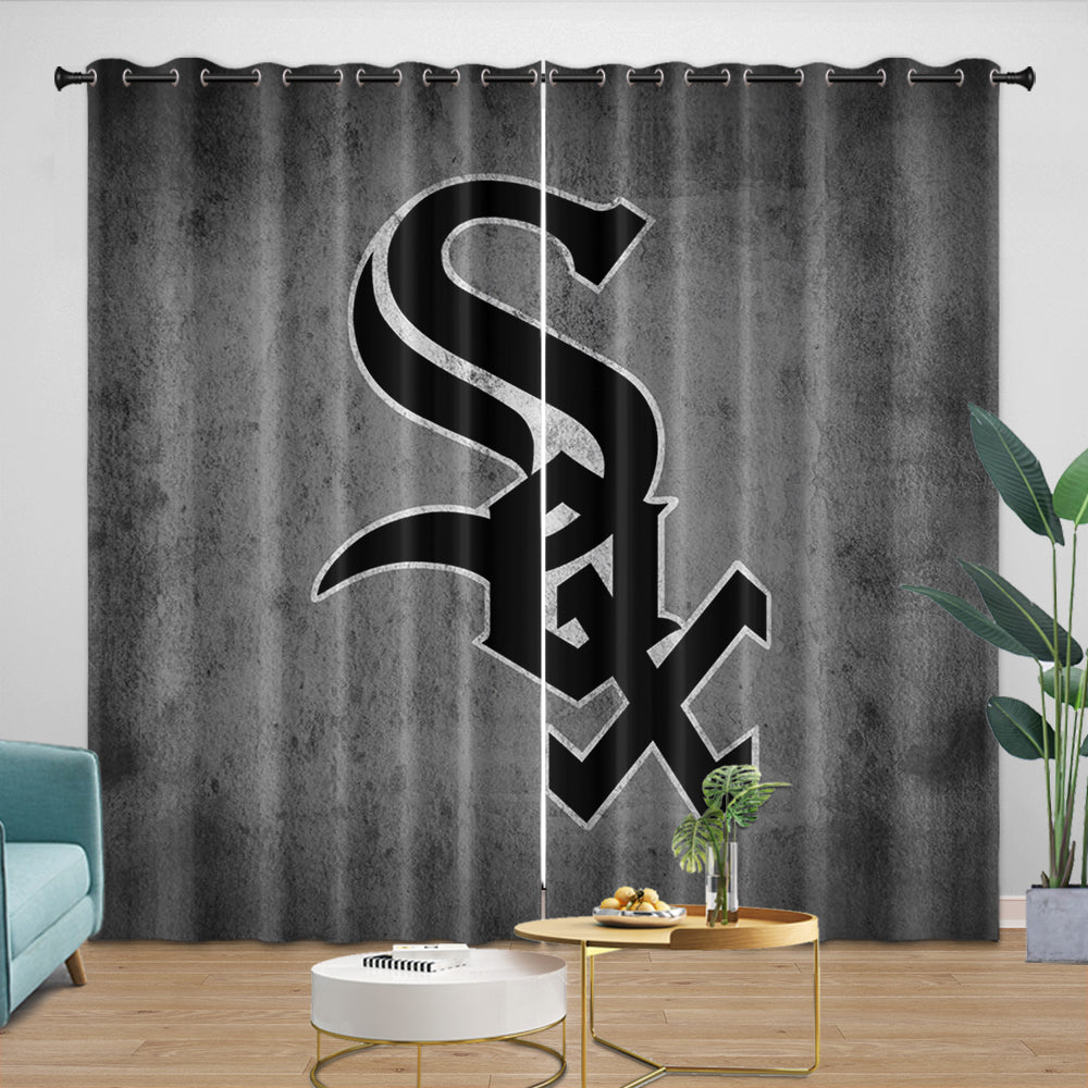 Chicago White Sox Curtains Blackout Window Drapes Room Decoration (Online Order Only)