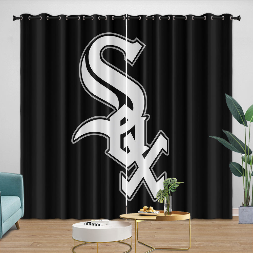 Chicago White Sox Curtains Blackout Window Drapes Room Decoration (Online Order Only)