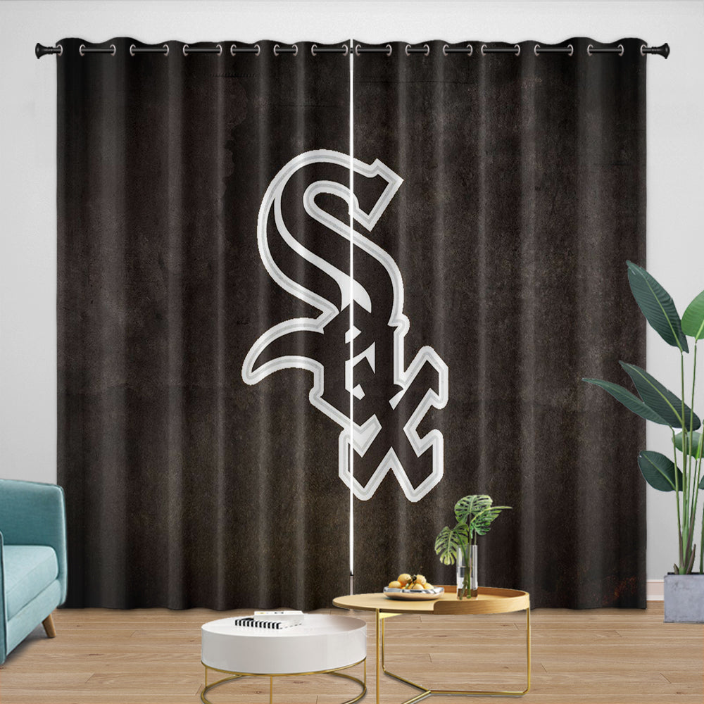 Chicago White Sox Curtains Blackout Window Drapes Room Decoration (Online Order Only)