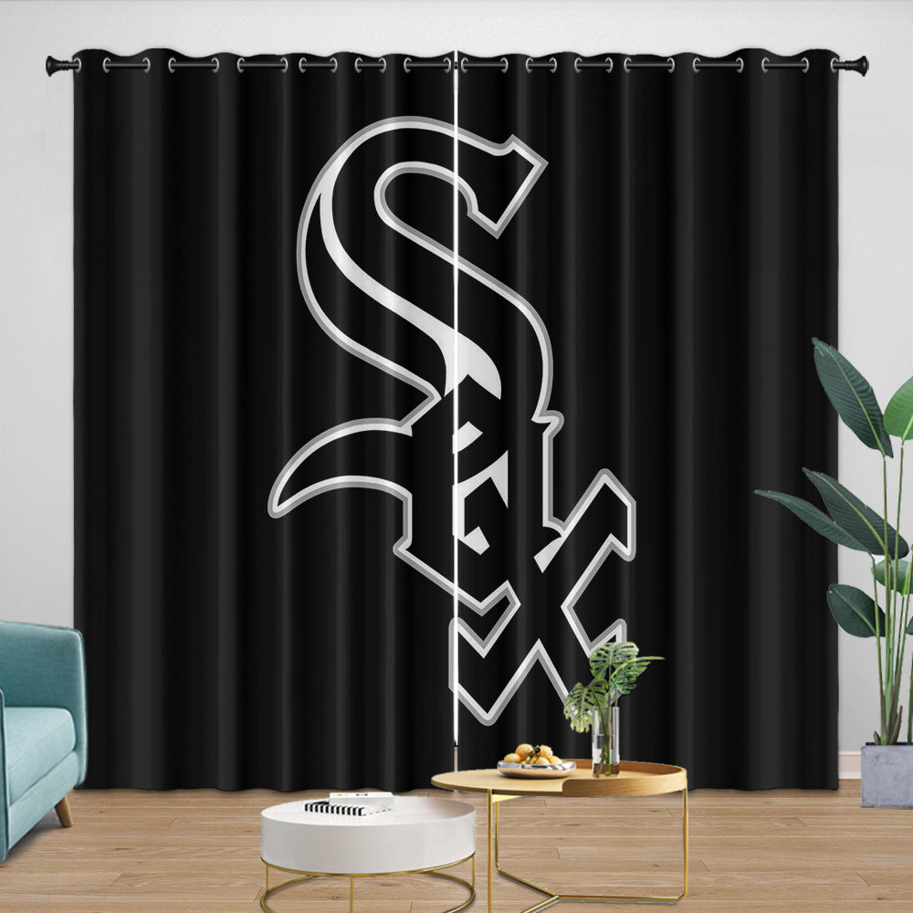 Chicago White Sox Curtains Blackout Window Drapes Room Decoration (Online Order Only)
