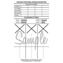 Chicago Bridge Score Pads - Pack of 6 Pads (ONLINE ORDER ONLY)