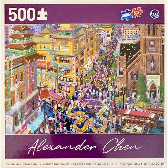 Chinatown San Francisco by Alexander Chen 500 Piece Jigsaw Puzzle Sure Lox (ONLINE ORDER ONLY)