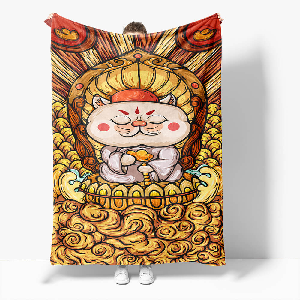 Chinese National Tide Elements Flannel Fleece Throw Blanket (Online Order Only)