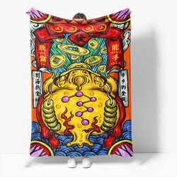 Chinese National Tide Elements Flannel Fleece Throw Blanket (Online Order Only)