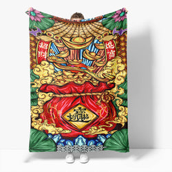 Chinese National Tide Elements Flannel Fleece Throw Blanket (Online Order Only)