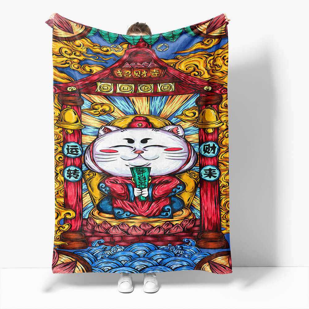 Chinese National Tide Elements Flannel Fleece Throw Blanket (Online Order Only)