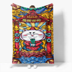 Chinese National Tide Elements Flannel Fleece Throw Blanket (Online Order Only)