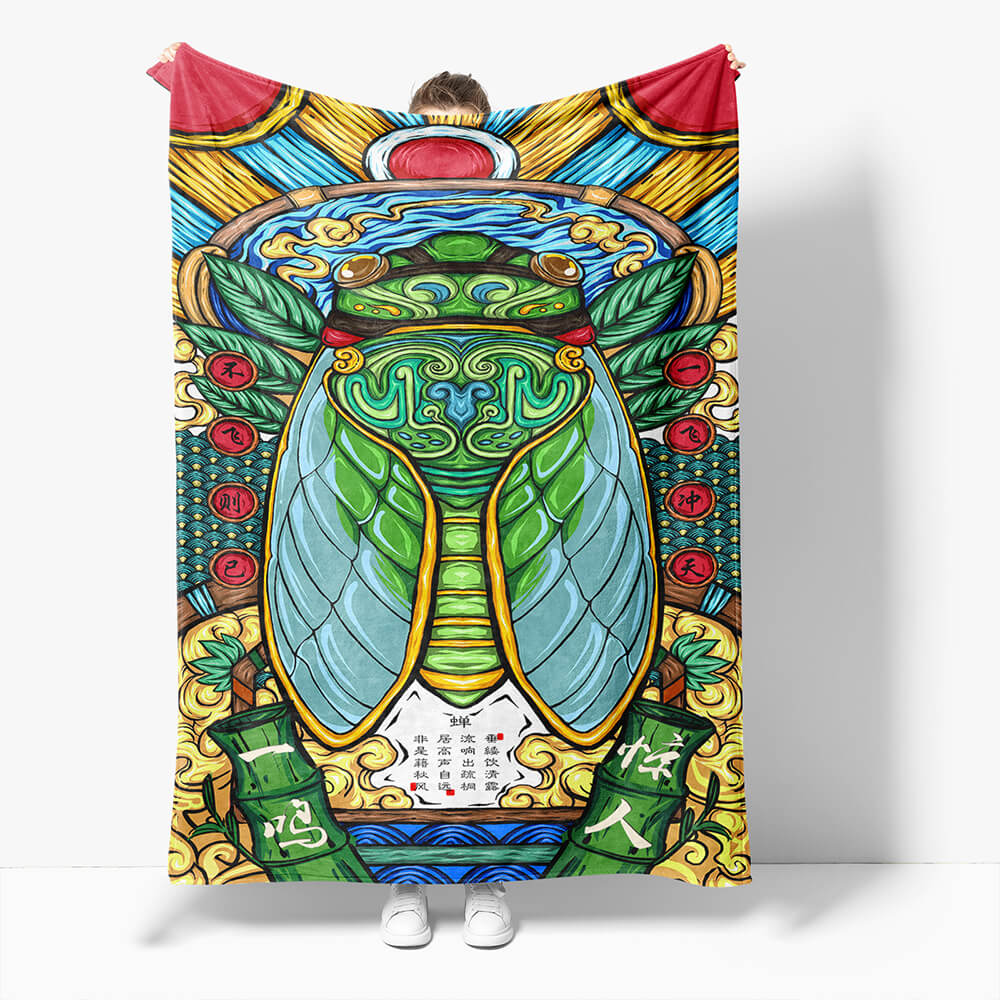 Chinese National Tide Elements Flannel Fleece Throw Blanket (Online Order Only)
