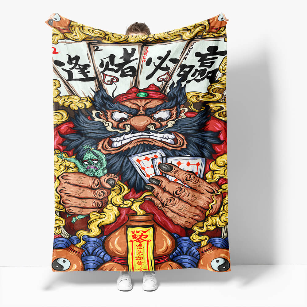 Chinese National Tide Elements Flannel Fleece Throw Blanket (Online Order Only)