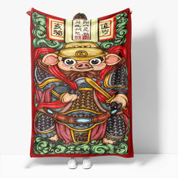 Chinese National Tide Elements Flannel Fleece Throw Blanket (Online Order Only)