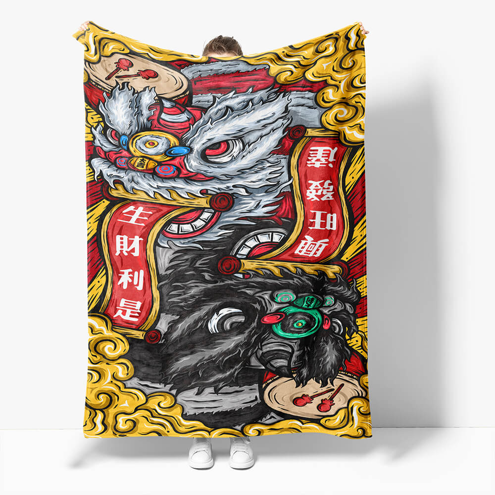 Chinese National Tide Elements Flannel Fleece Throw Cosplay Blanket (Online Order Only)