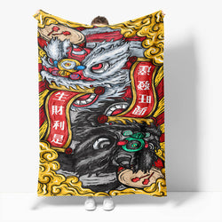 Chinese National Tide Elements Flannel Fleece Throw Cosplay Blanket (Online Order Only)