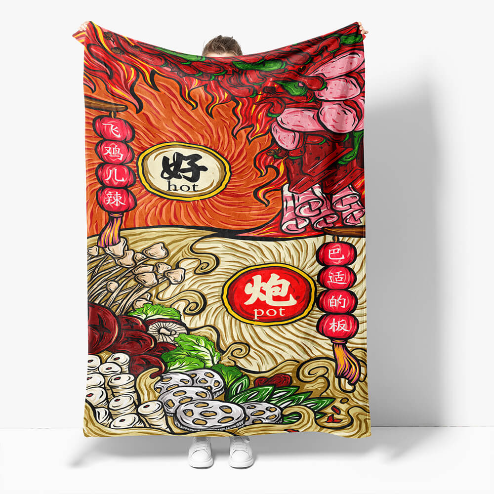 Chinese National Tide Elements Flannel Fleece Throw Cosplay Blanket (Online Order Only)