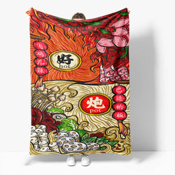 Chinese National Tide Elements Flannel Fleece Throw Cosplay Blanket (Online Order Only)