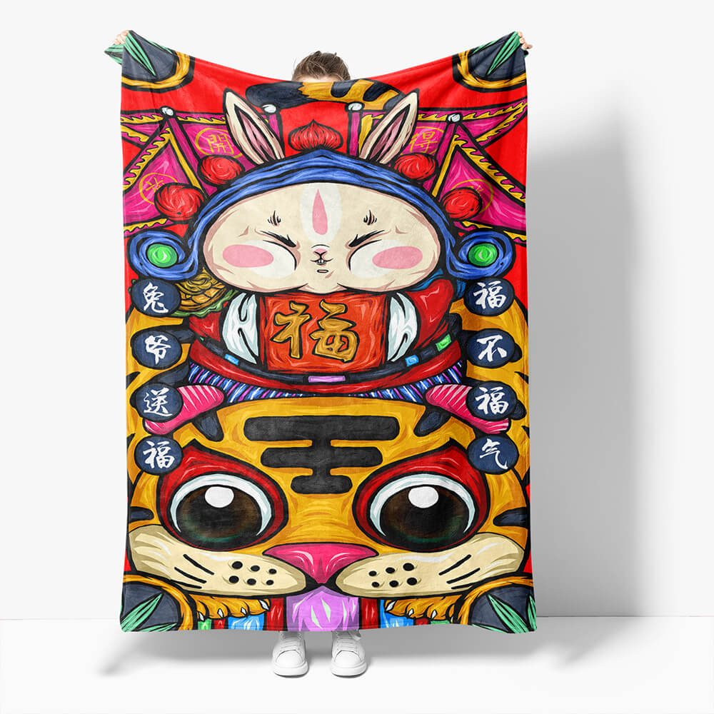 Chinese National Tide Elements Flannel Fleece Throw Cosplay Blanket (Online Order Only)