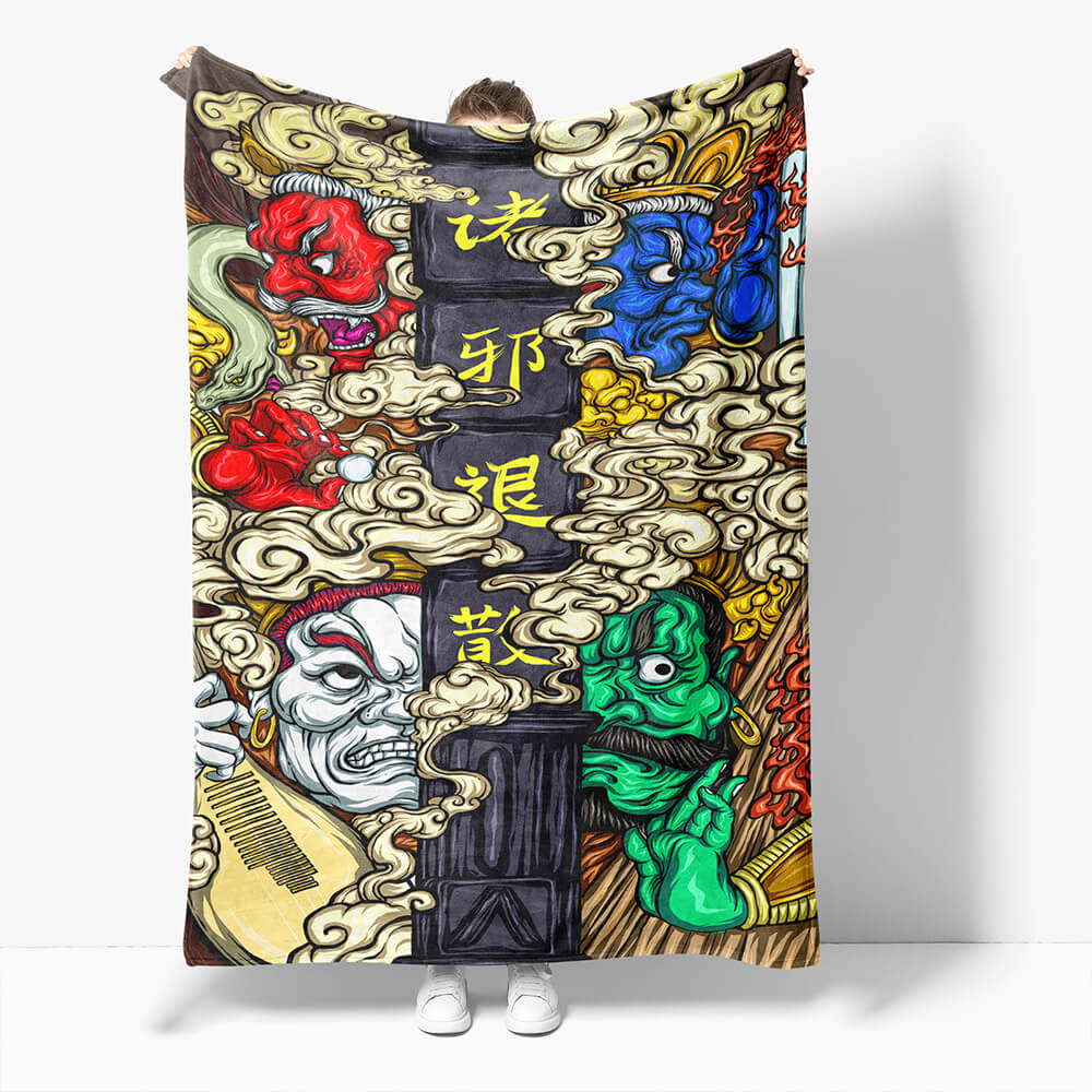 Chinese National Tide Elements Flannel Fleece Throw Cosplay Blanket (Online Order Only)