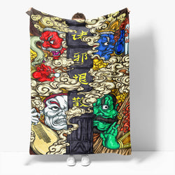 Chinese National Tide Elements Flannel Fleece Throw Cosplay Blanket (Online Order Only)