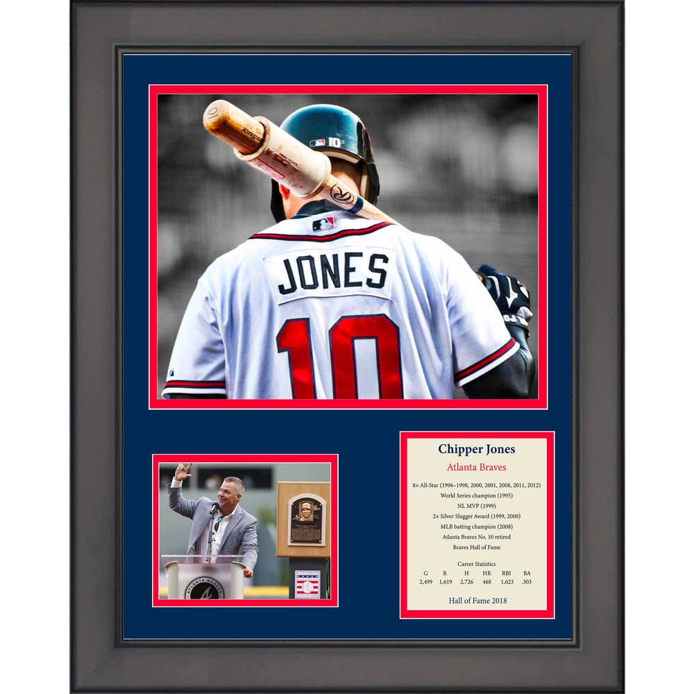 Framed Chipper Jones Hall of Fame Atlanta Braves 11"x14" Baseball Three Photo Collage (ONLINE ORDER ONLY)
