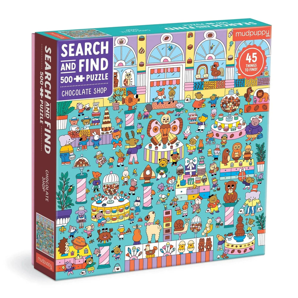Chocolate Shop Search & Find 500 Piece Jigsaw Puzzle Mudpuppy (ONLINE ORDER ONLY)