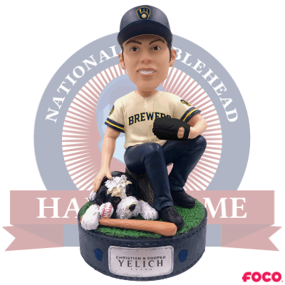 Christian Yelich and Cooper Milwaukee Brewers Bobblehead (ONLINE ORDER ONLY)