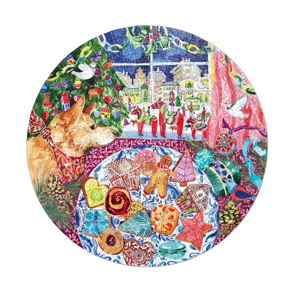 Christmas Cookies 500 Piece Round Jigsaw Puzzle eeBoo (ONLINE ORDER ONLY)