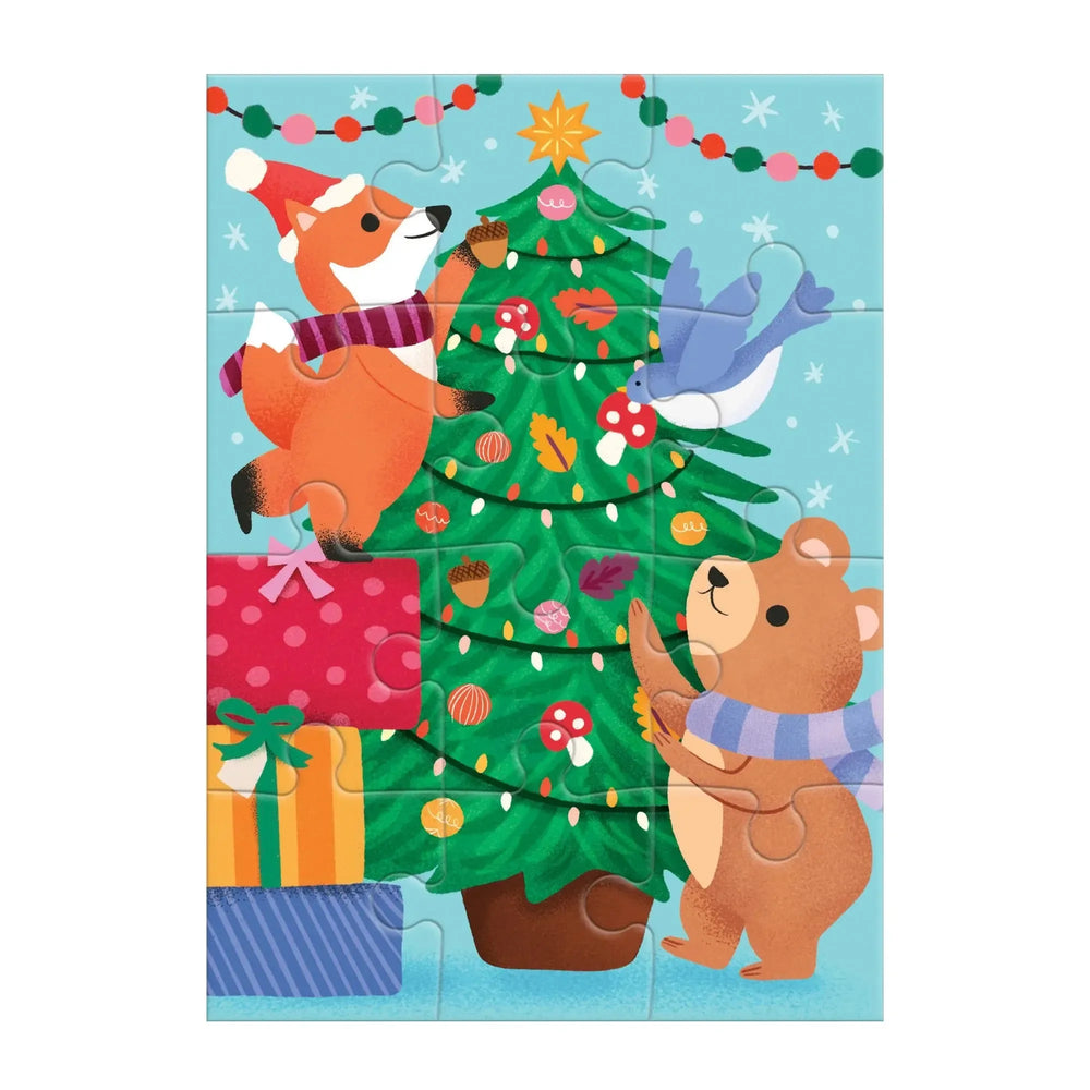 Christmas Critters Greeting Card 12 Piece Jigsaw Puzzle Mudpuppy