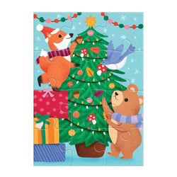 Christmas Critters Greeting Card 12 Piece Jigsaw Puzzle Mudpuppy