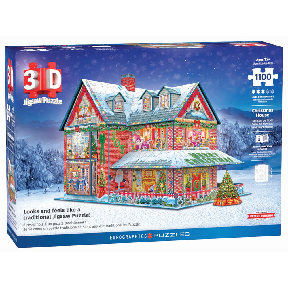 Christmas House 1100 Piece 3D Jigsaw Puzzle Eurographics (ONLINE ORDER ONLY)