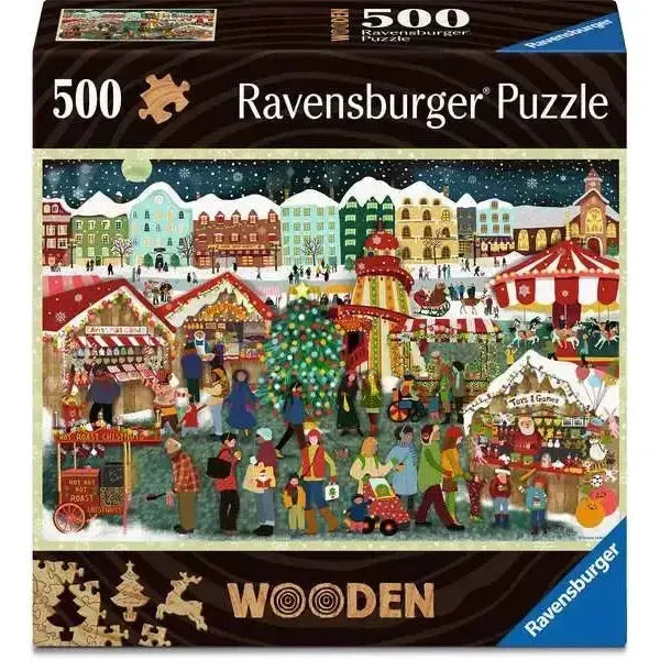 Christmas Market 500 Piece Wooden Jigsaw Puzzle Ravensburger