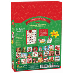 Christmas Paws Advent Calendar - 24 Set of 50 Piece Mini Jigsaw Puzzles Eurographics (ONLINE ORDER ONLY)