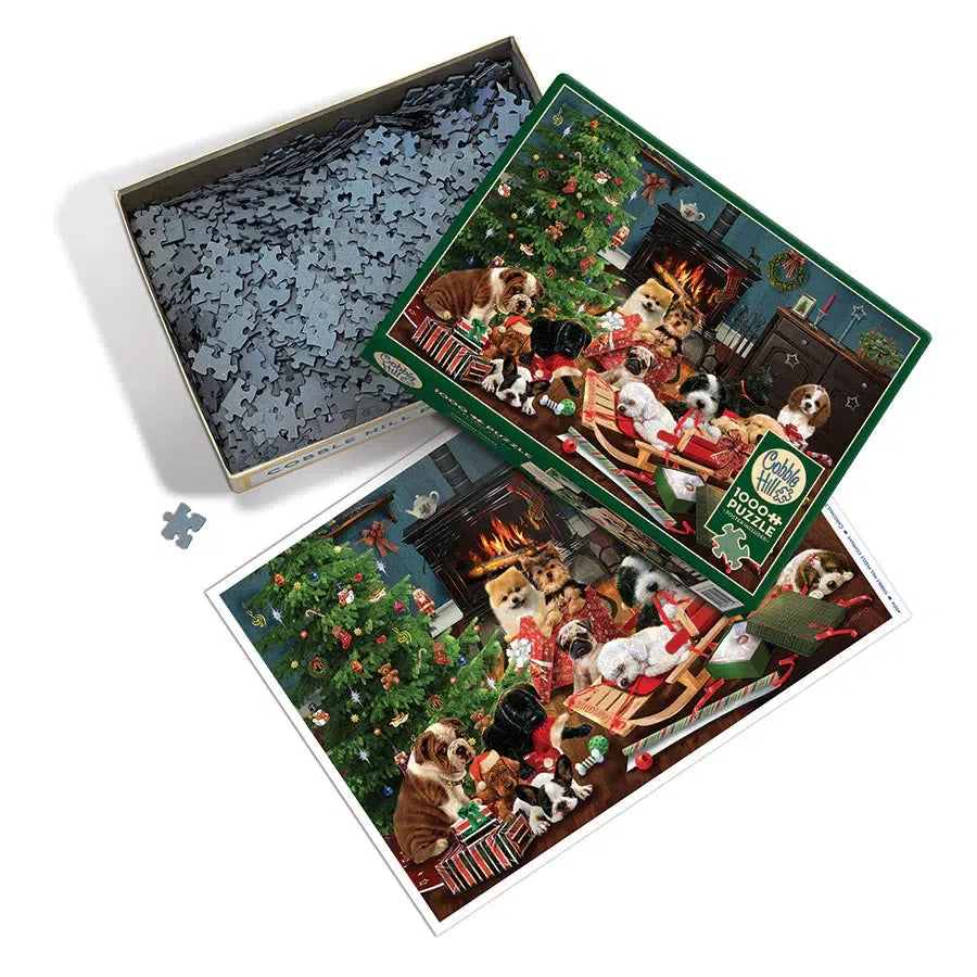 Christmas Puppies 1000 Piece Jigsaw Puzzle Cobble Hill (ONLINE ORDER ONLY)