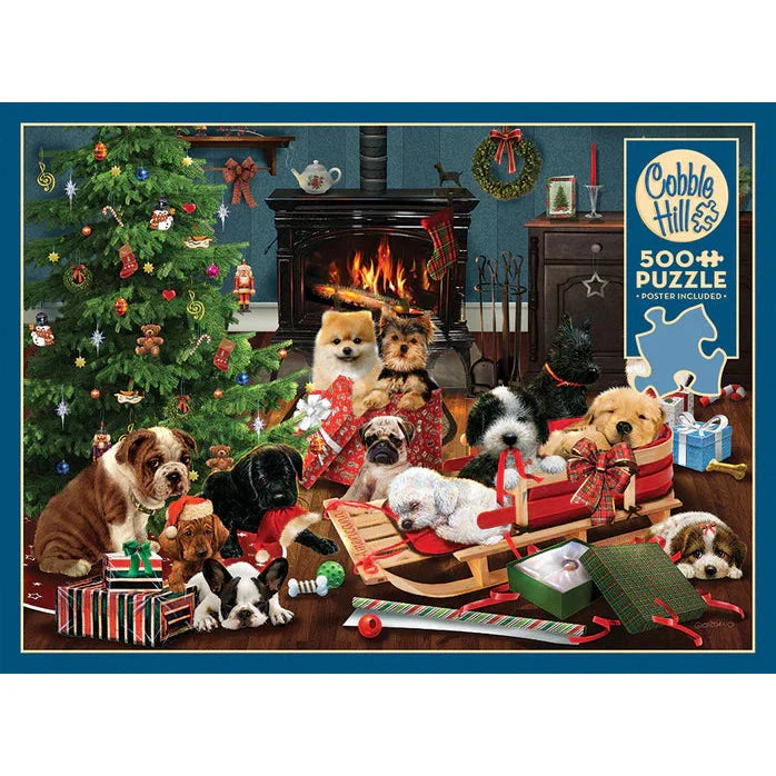 Christmas Puppies 500 Piece Jigsaw Puzzle Cobble Hill (ONLINE ORDER ONLY)