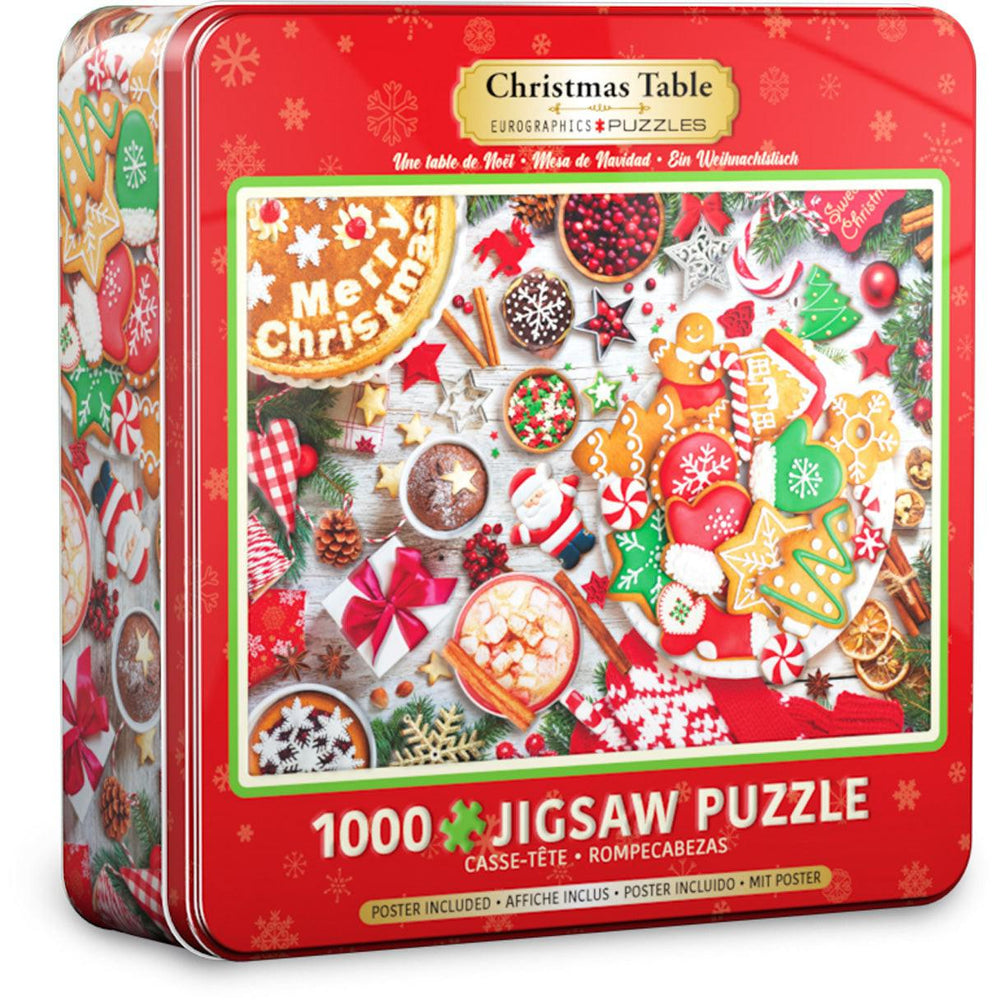 Christmas Table 1000 Piece Jigsaw Puzzle in Tin Eurographics (ONLINE ORDER ONLY)