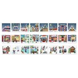 Christmas Town Fair Advent Calendar - 24 Set of 50 Piece Mini Jigsaw Puzzles Eurographics (ONLINE ORDER ONLY)