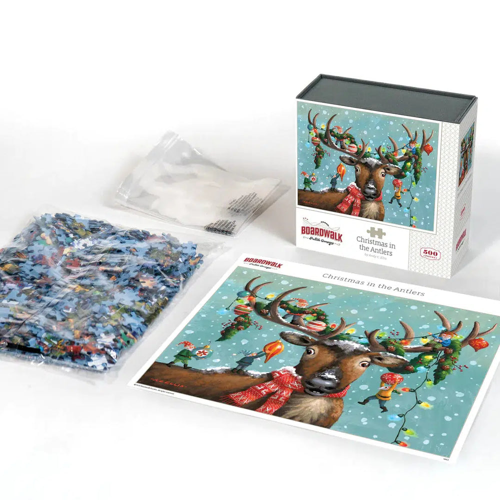 Christmas in the Antlers 500 Piece Jigsaw Puzzle Boardwalk (ONLINE ORDER ONLY)