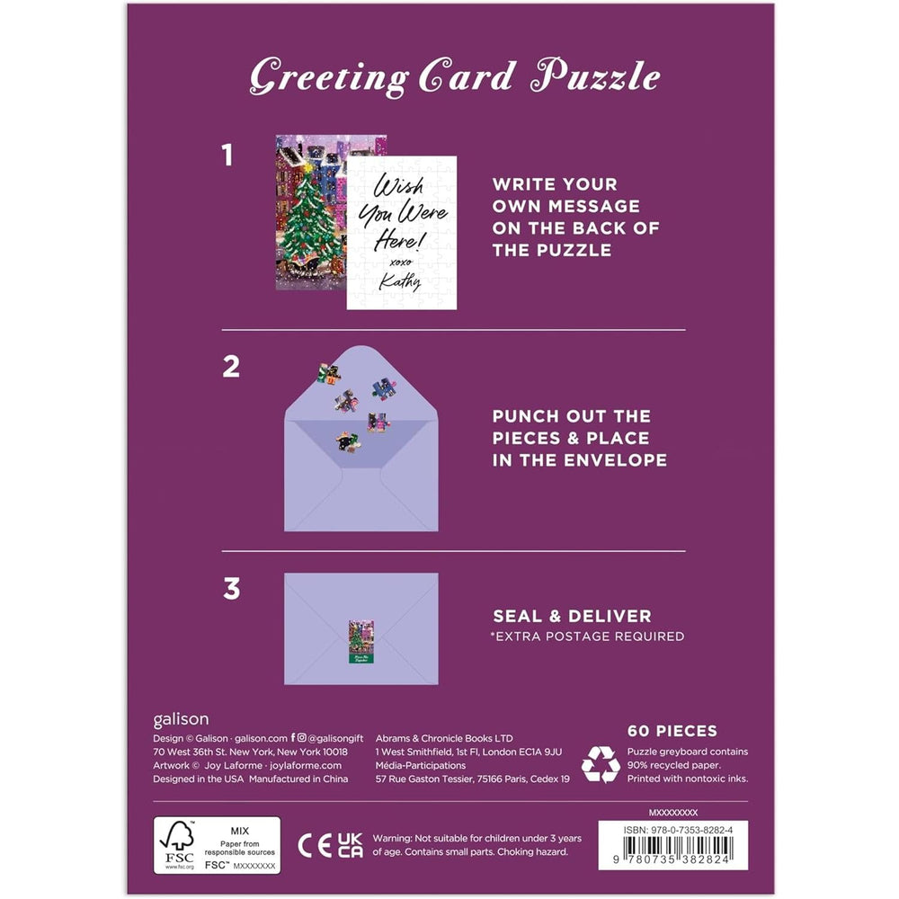 Christmas in the Square Greeting Card 60 Piece Jigsaw Puzzle Galison