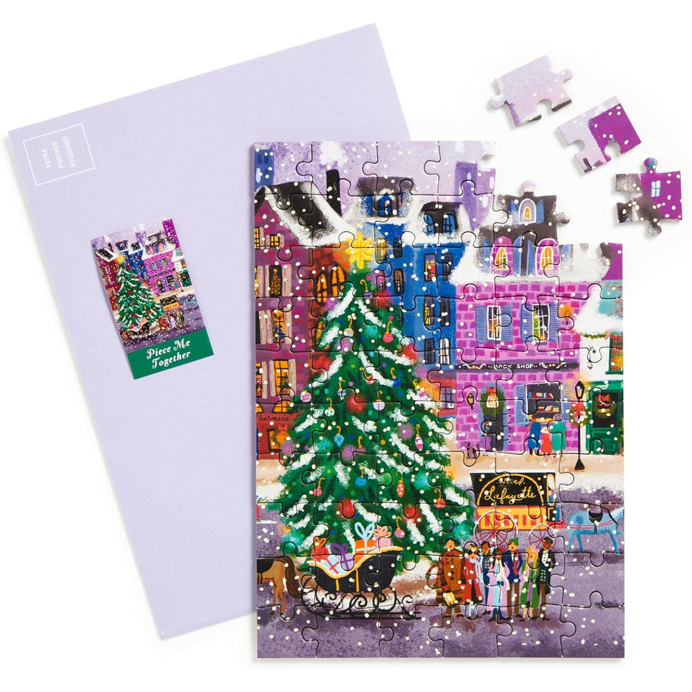 Christmas in the Square Greeting Card 60 Piece Jigsaw Puzzle Galison