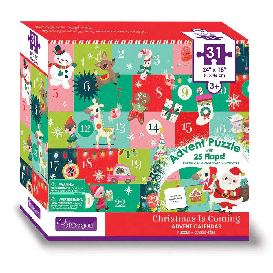 Christmas is Coming Advent Calendar 31 Piece Jigsaw Puzzle Parragon (ONLINE ORDER ONLY)