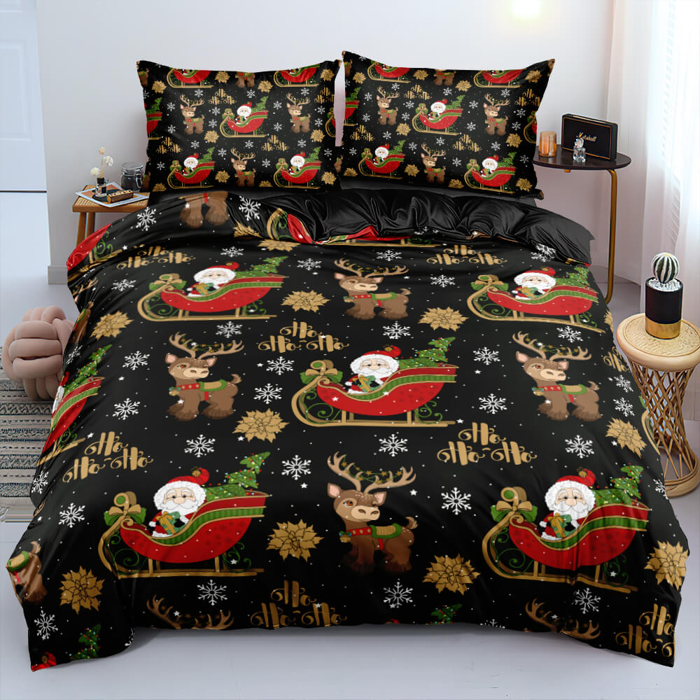 Christmas Bedding Set Duvet Cover Pillowcases Quilt Bed Linen Textiles (Online Order Only)