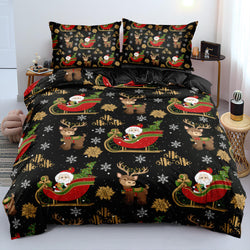 Christmas Bedding Set Duvet Cover Pillowcases Quilt Bed Linen Textiles (Online Order Only)