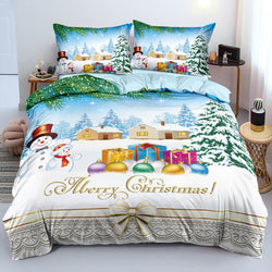 Christmas Bedding Set Duvet Cover Pillowcases Quilt Bed Linen Textiles (Online Order Only)