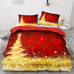 Merry Christmas Pattern Bedding Set Quilt Cover Without Filler (Online Order Only)