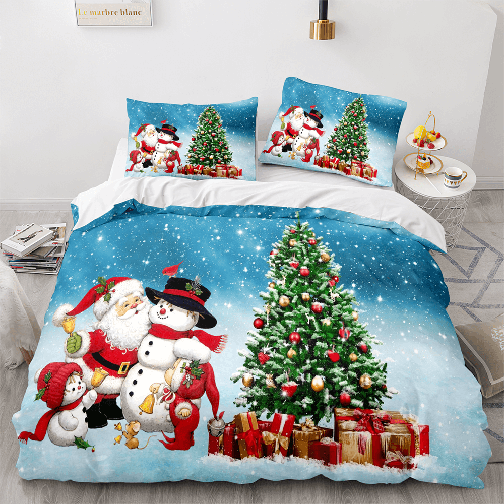 Merry Christmas Pattern Bedding Set Quilt Cover Without Filler (Online Order Only)